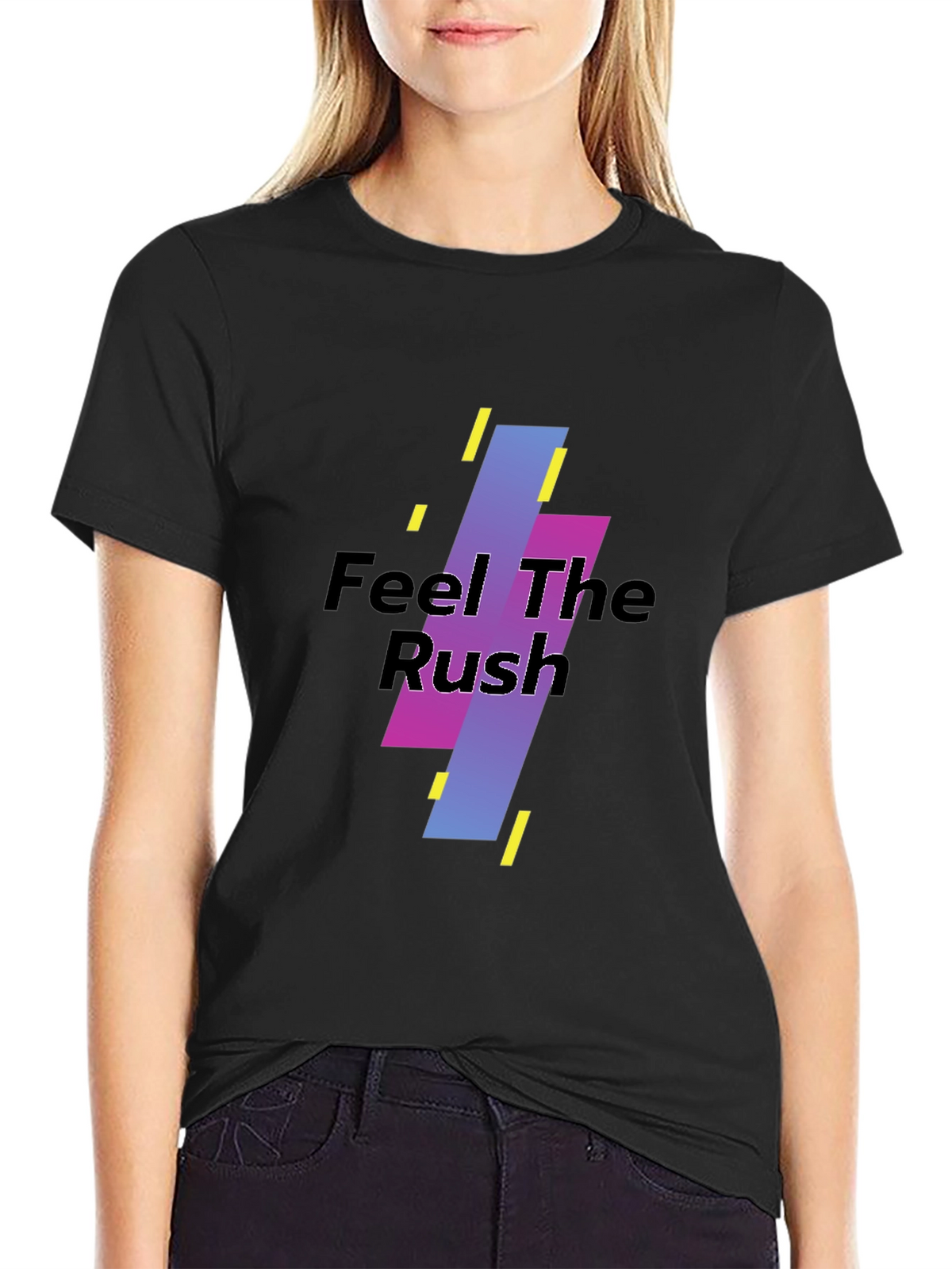 Feel The Rush Black Graphic Tee