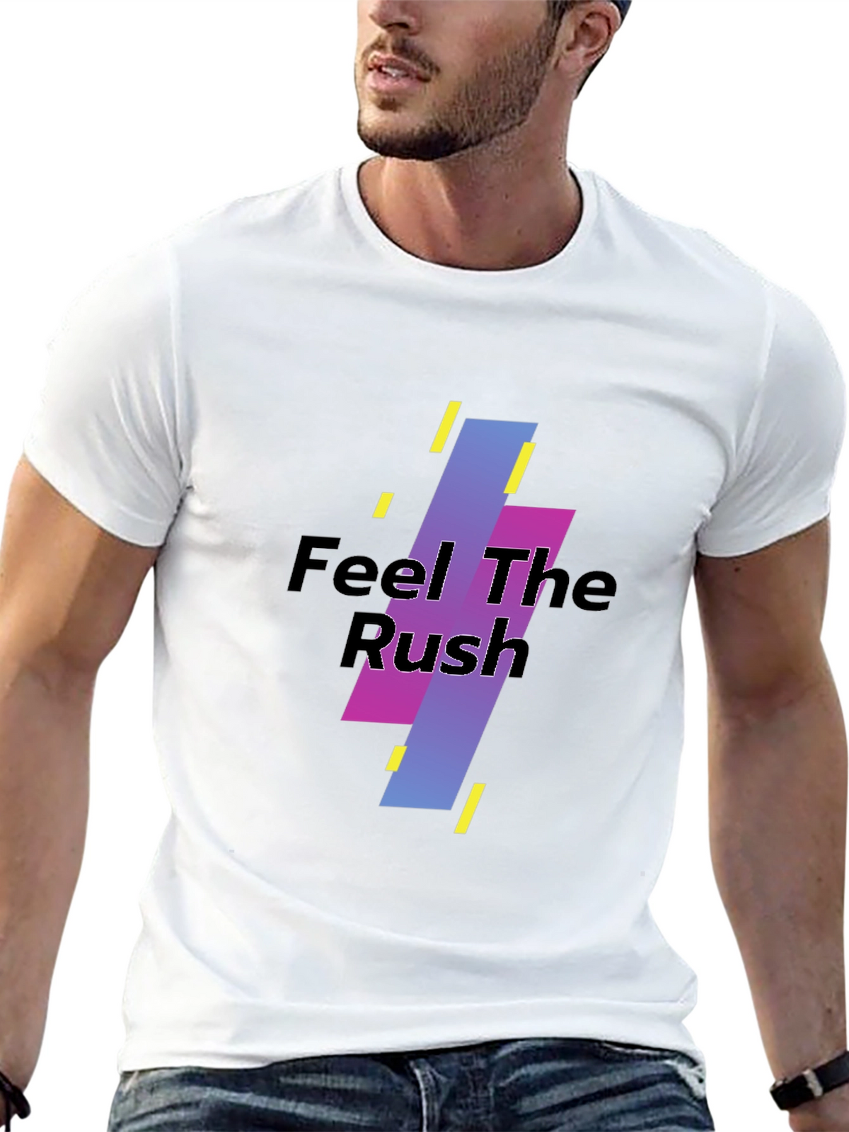 Feel The Rush Black Graphic Tee