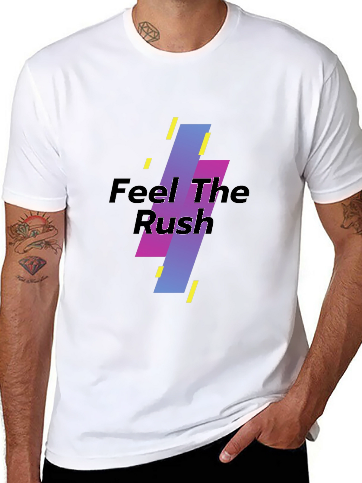 Feel The Rush Black Graphic Tee