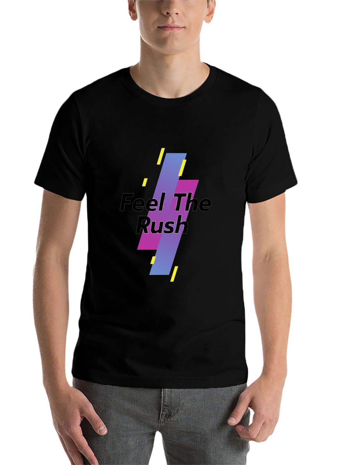 Feel The Rush Black Graphic Tee