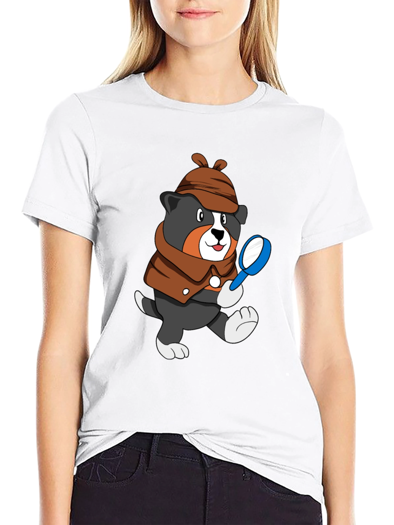 Detective Dog T-Shirt - Cartoon Puppy Sleuth Tee