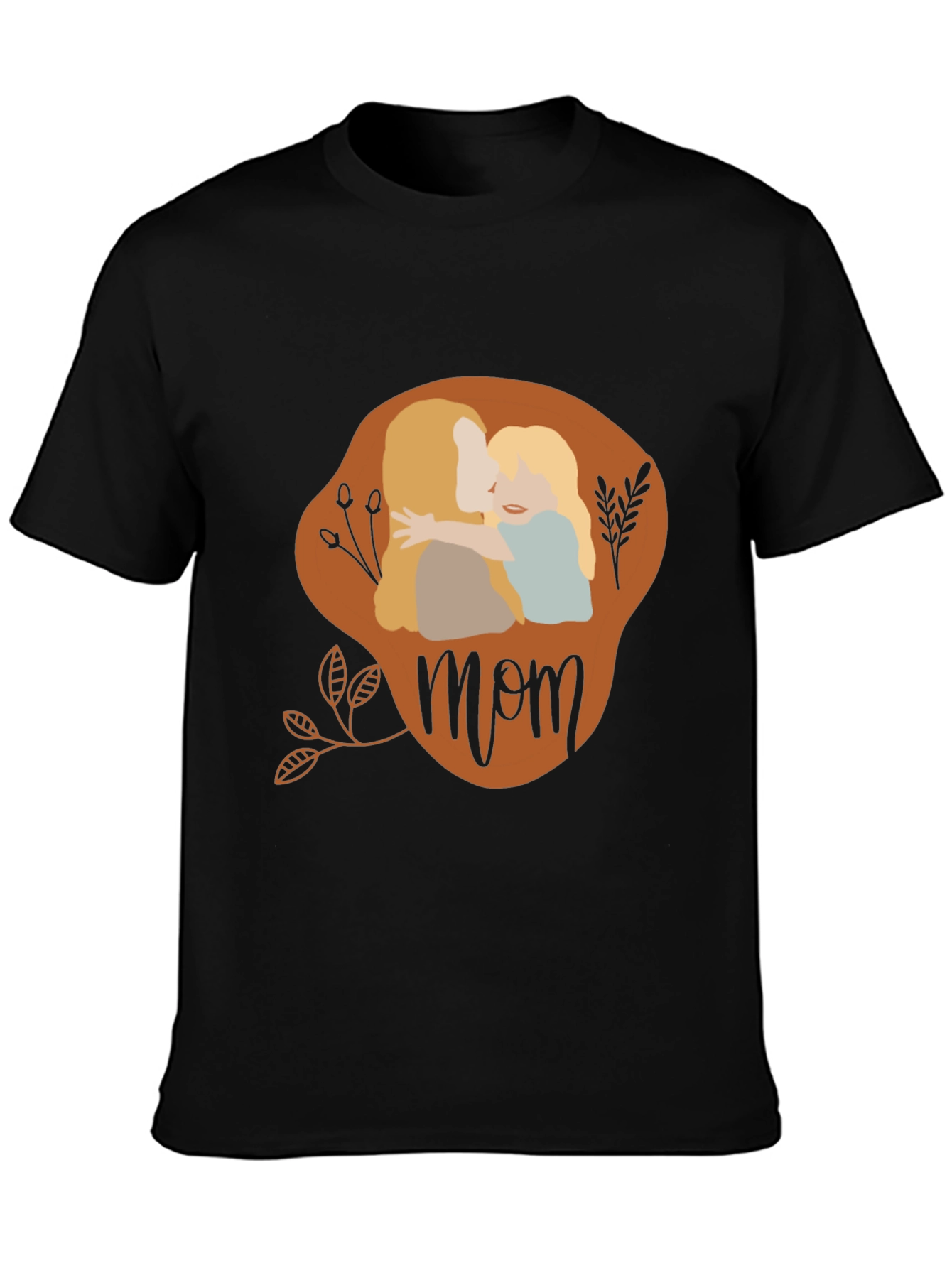 Mother and Child Mom Graphic Tee - Black