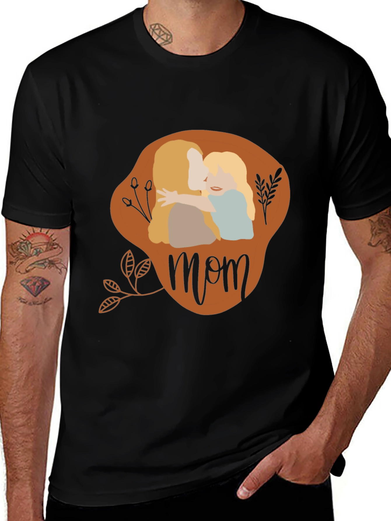 Mother and Child Mom Graphic Tee - Black