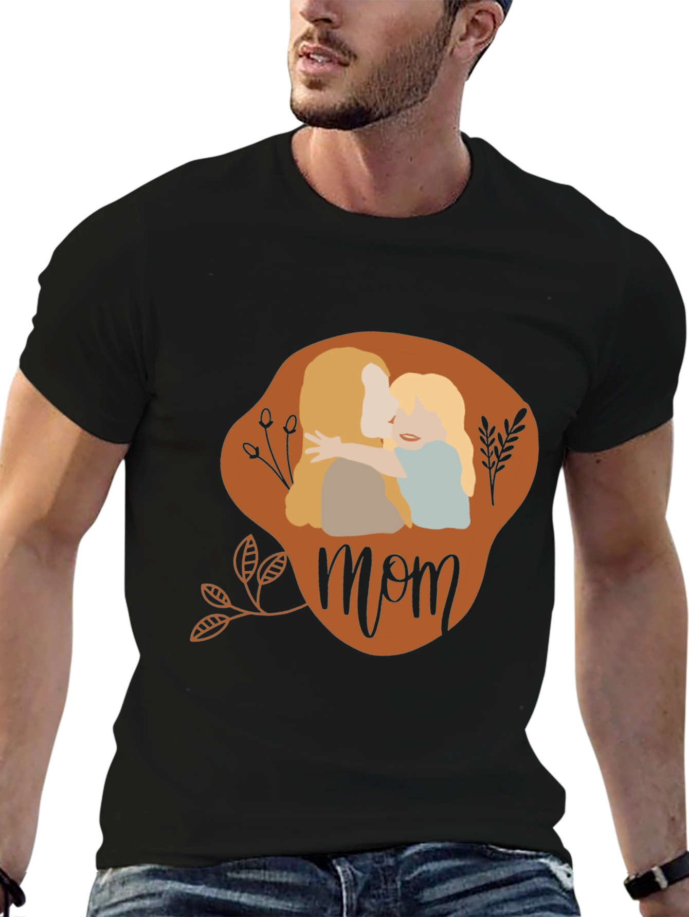 Mother and Child Mom Graphic Tee - Black