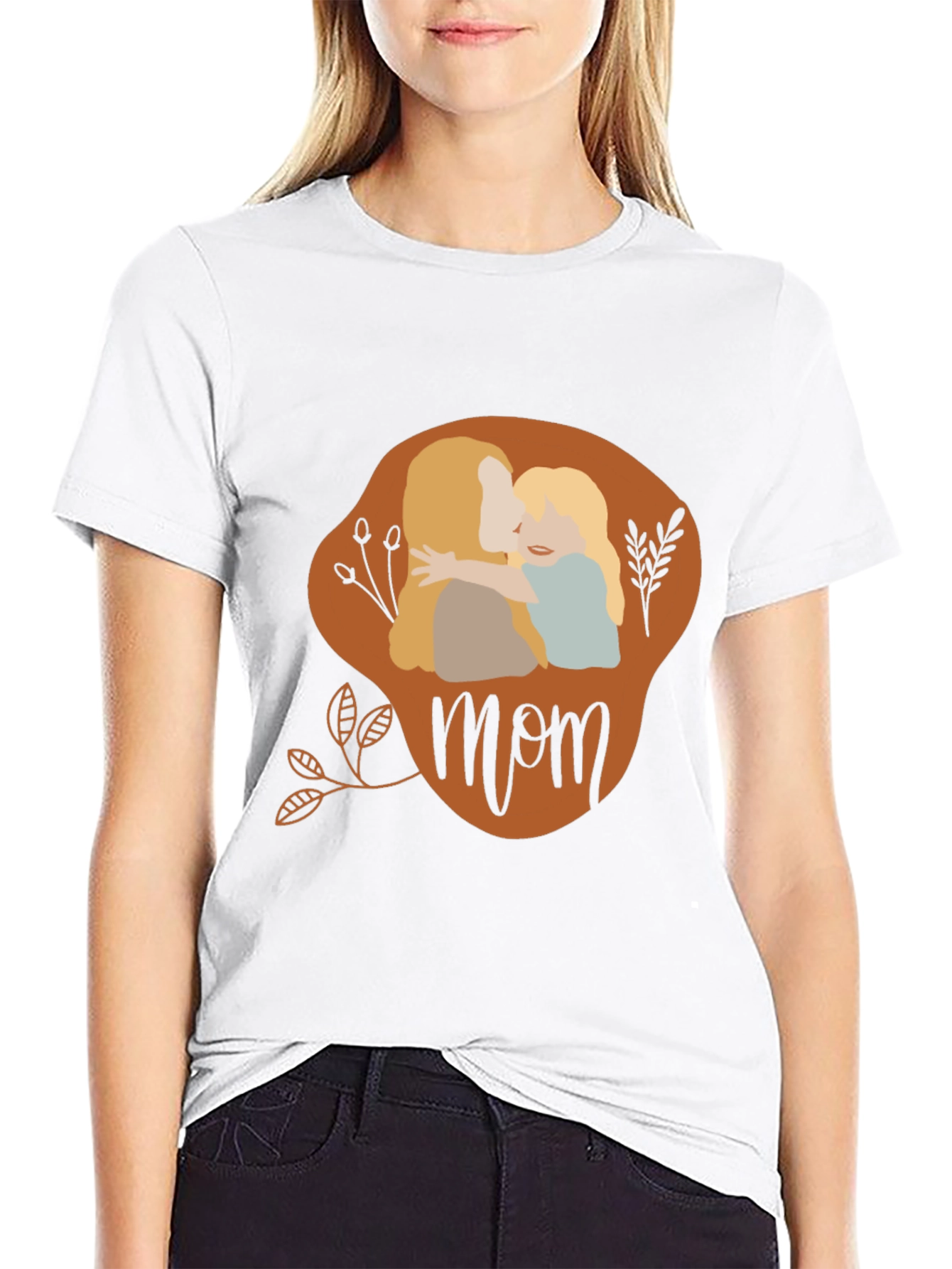 Mother and Child Mom Graphic Tee - Black