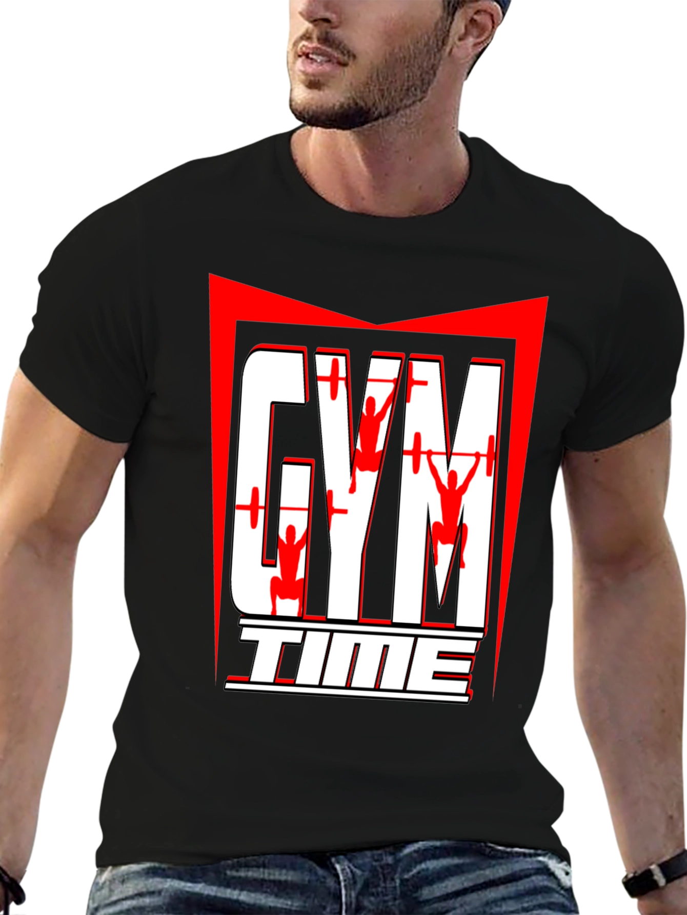 Gym Time Graphic T-Shirt - Black