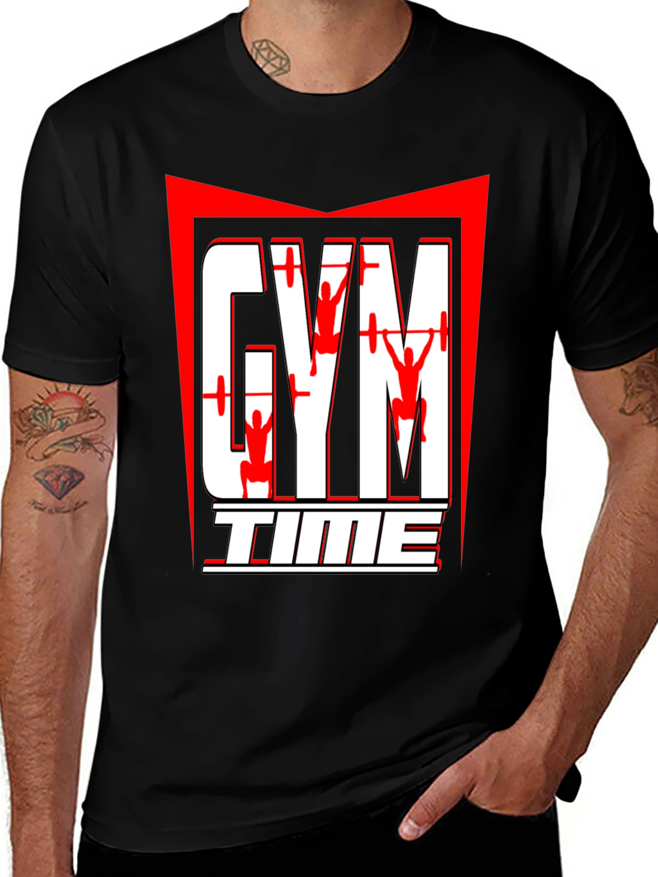 Gym Time Graphic T-Shirt - Black