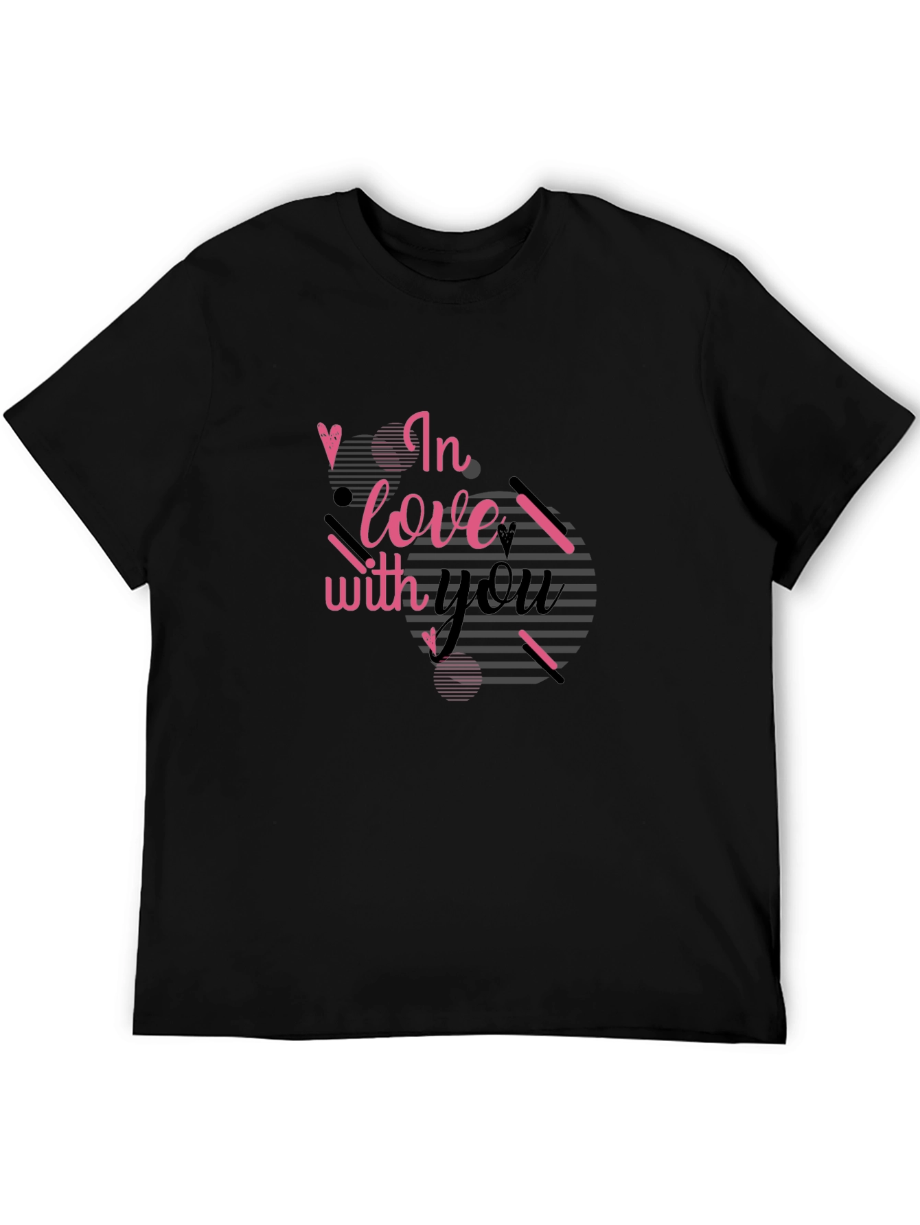 In Love With You Graphic Black T-Shirt