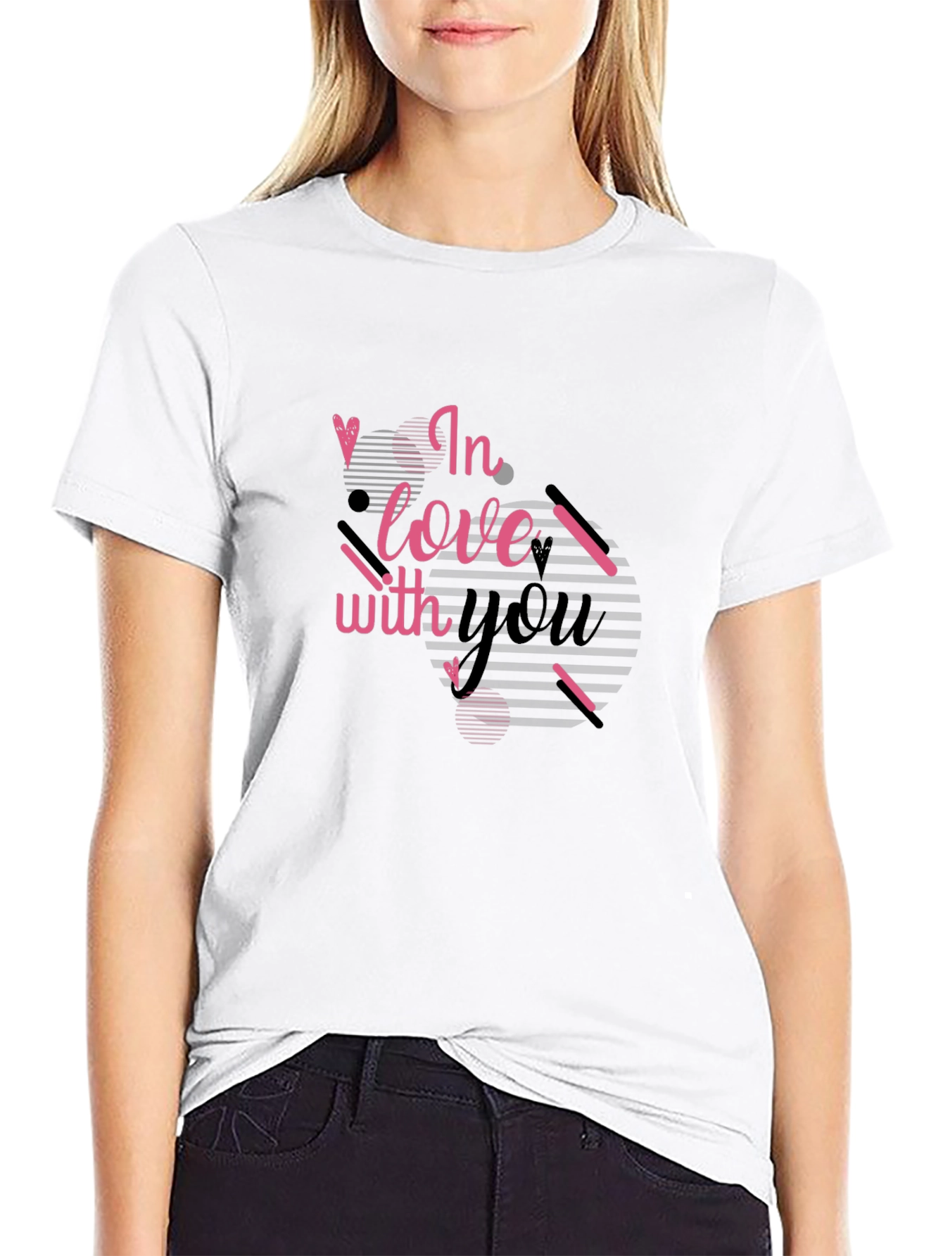 In Love With You Graphic Black T-Shirt