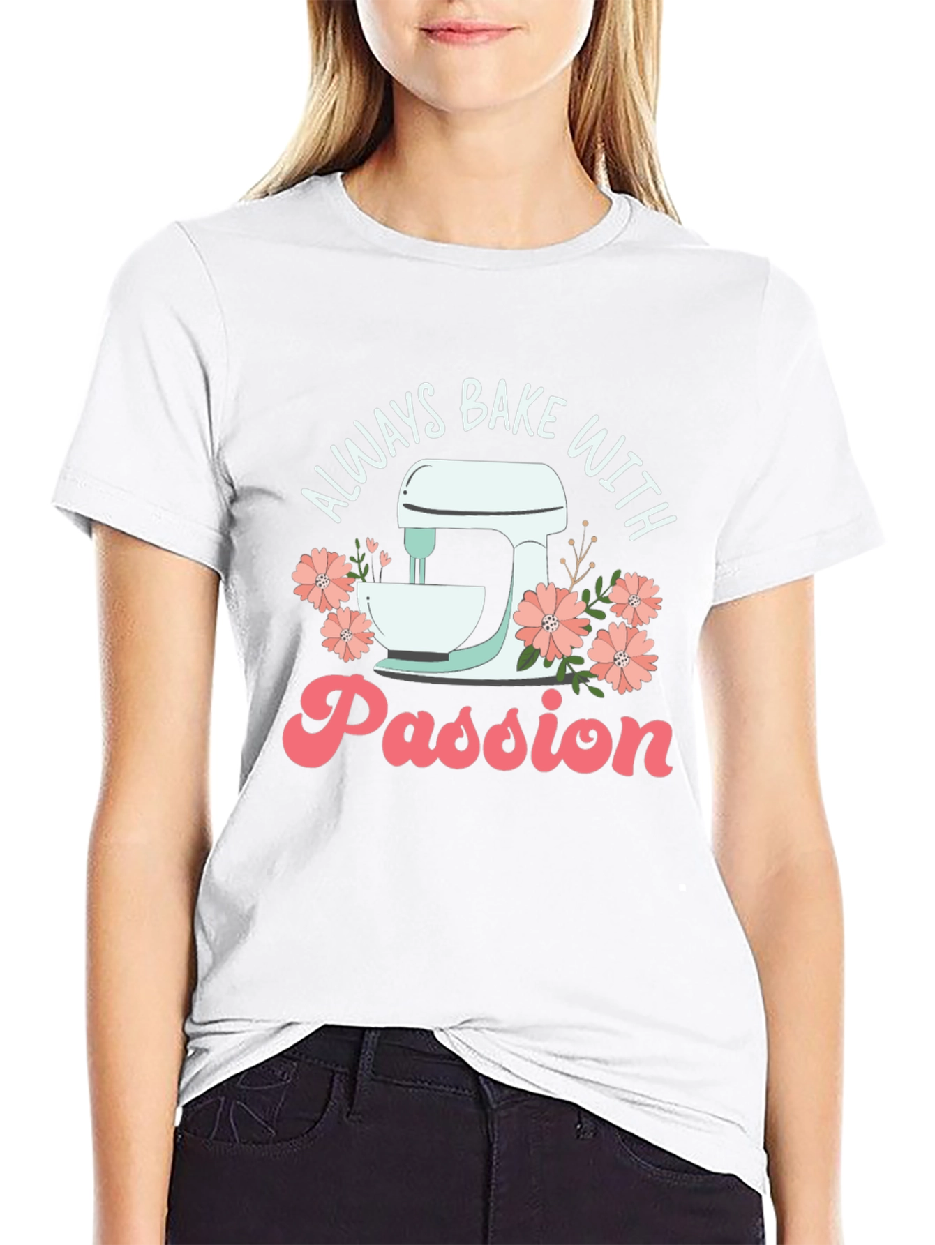 Always Bake with Passion Black Graphic Tee