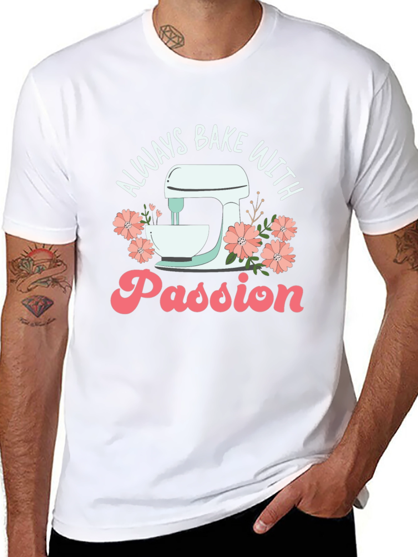 Always Bake with Passion Black Graphic Tee