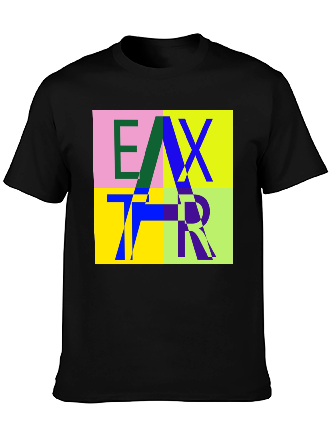 Abstract Letter Graphic Print Crew Neck T-Shirt