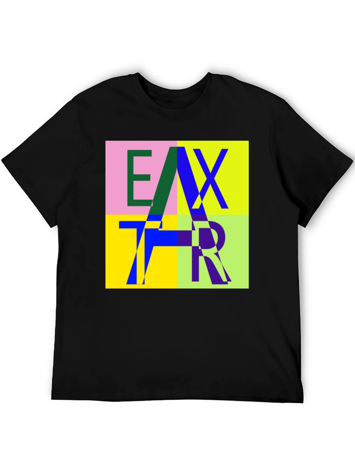 Abstract Letter Graphic Print Crew Neck T-Shirt