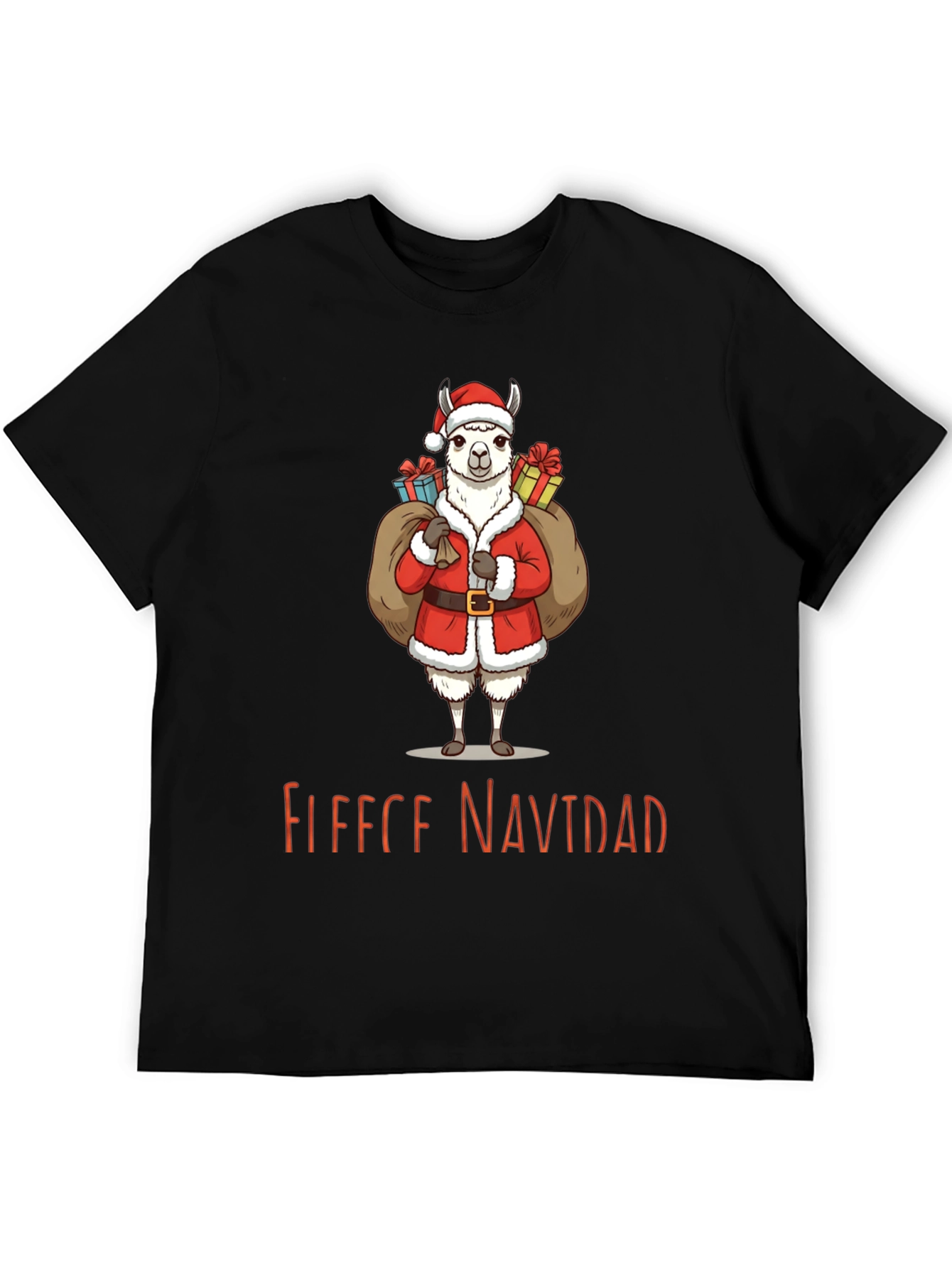 Festive Llama Christmas T-Shirt - Fleece Navidad