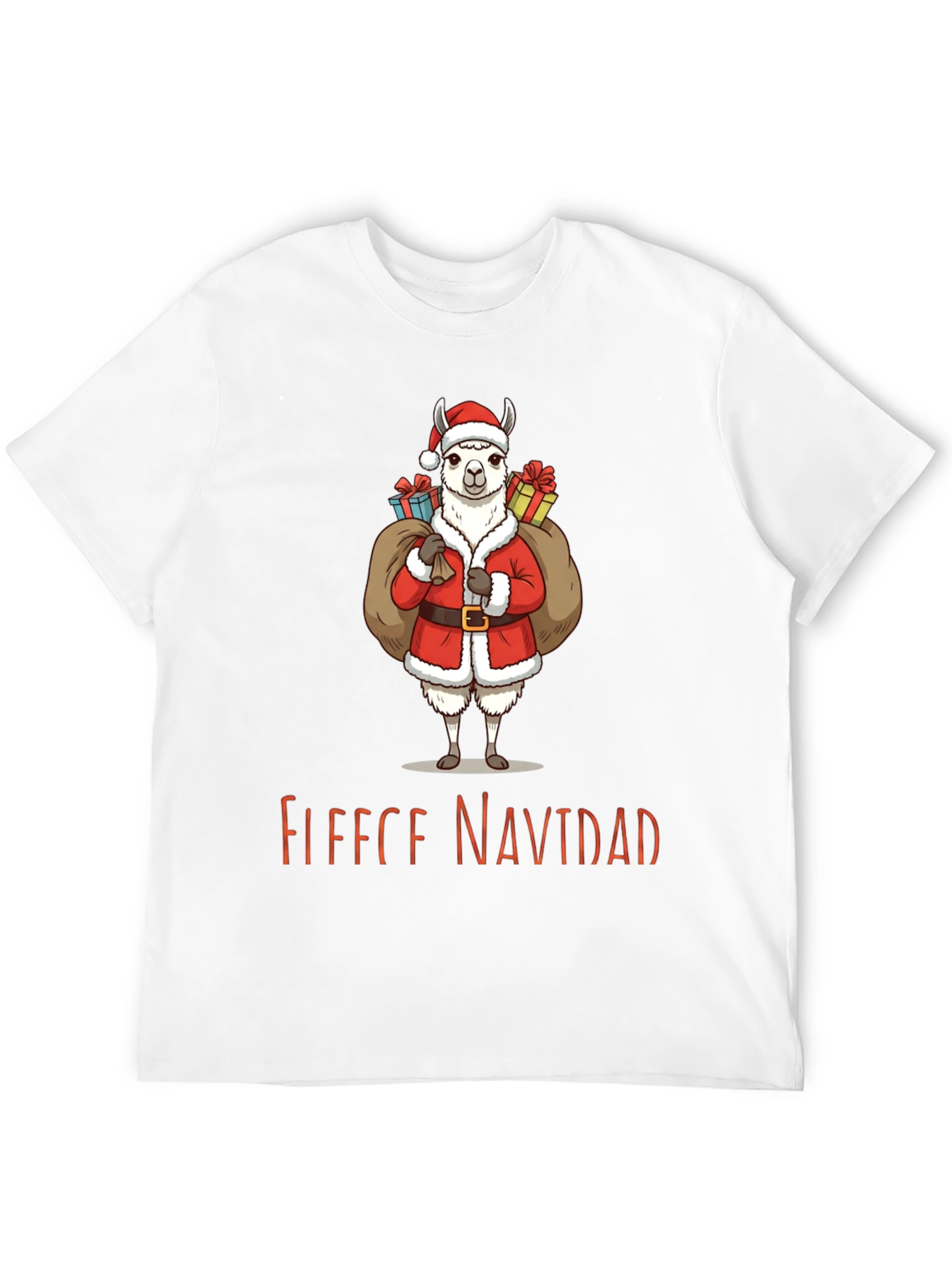 Festive Llama Christmas T-Shirt - Fleece Navidad