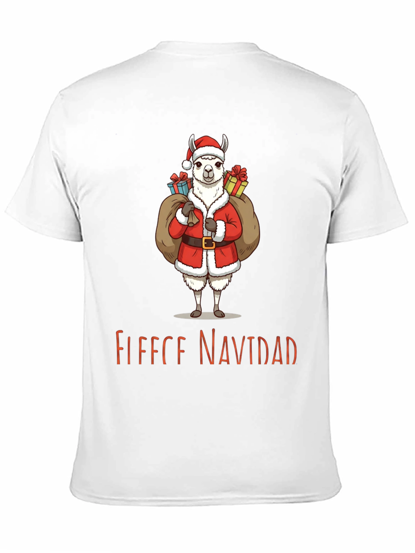 Festive Llama Christmas T-Shirt - Fleece Navidad