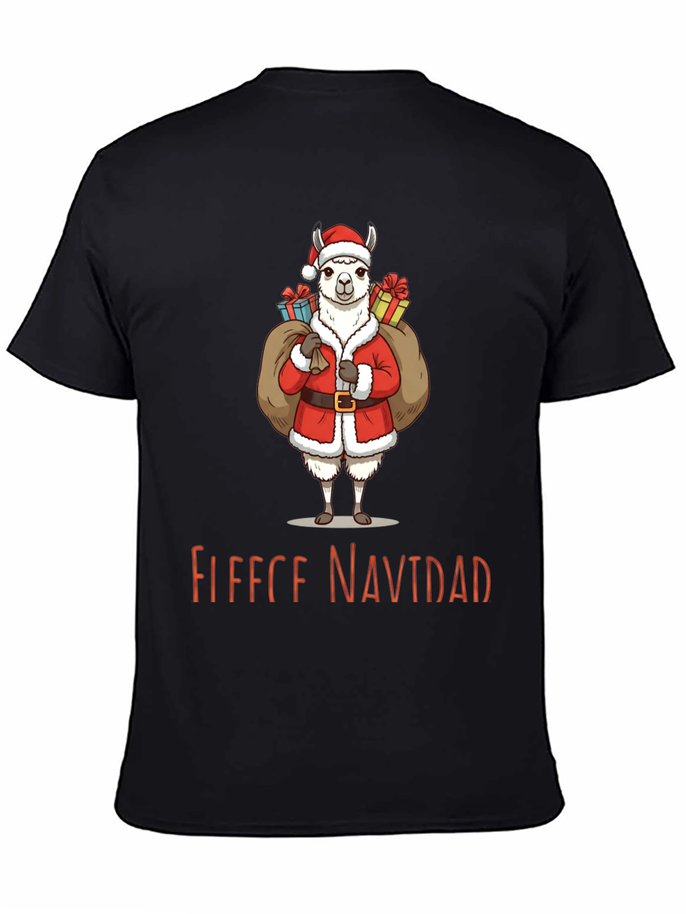 Festive Llama Christmas T-Shirt - Fleece Navidad