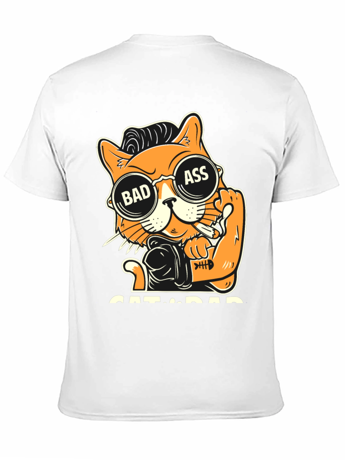 Bad Ass Cat Dad Graphic T-Shirt