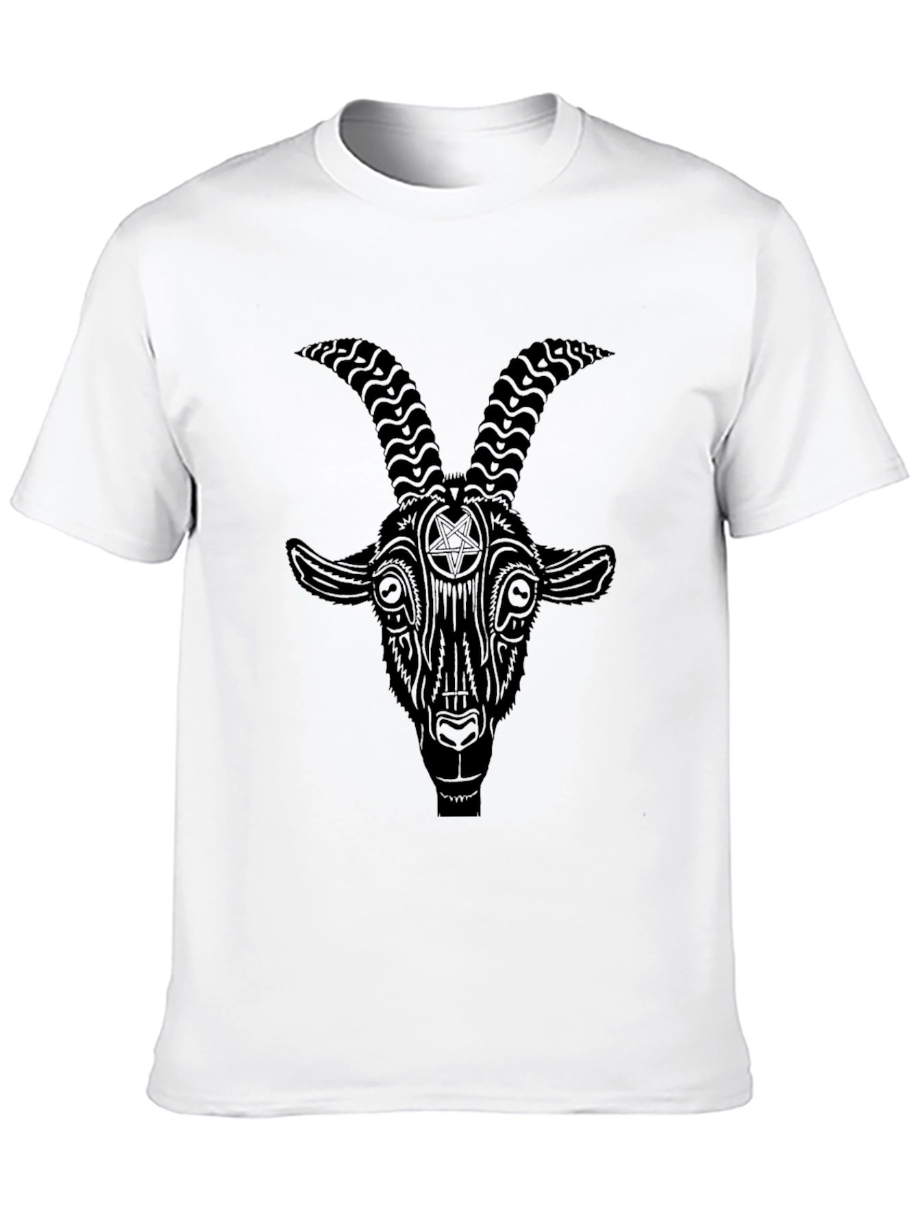 Black Goat Graphic Tee - Occult Design