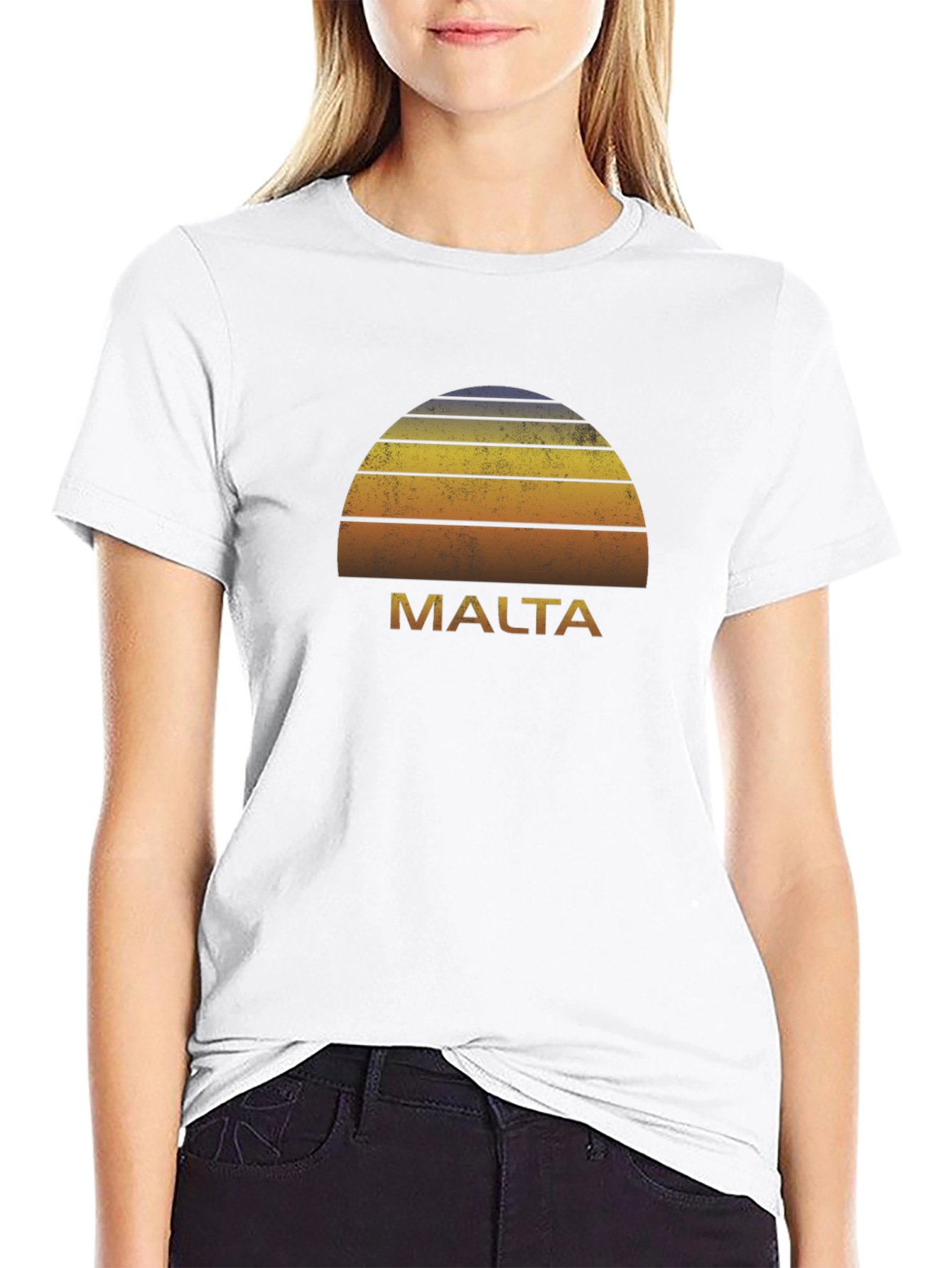 Malta Sunset Retro T-Shirt - Island Vibes Tee