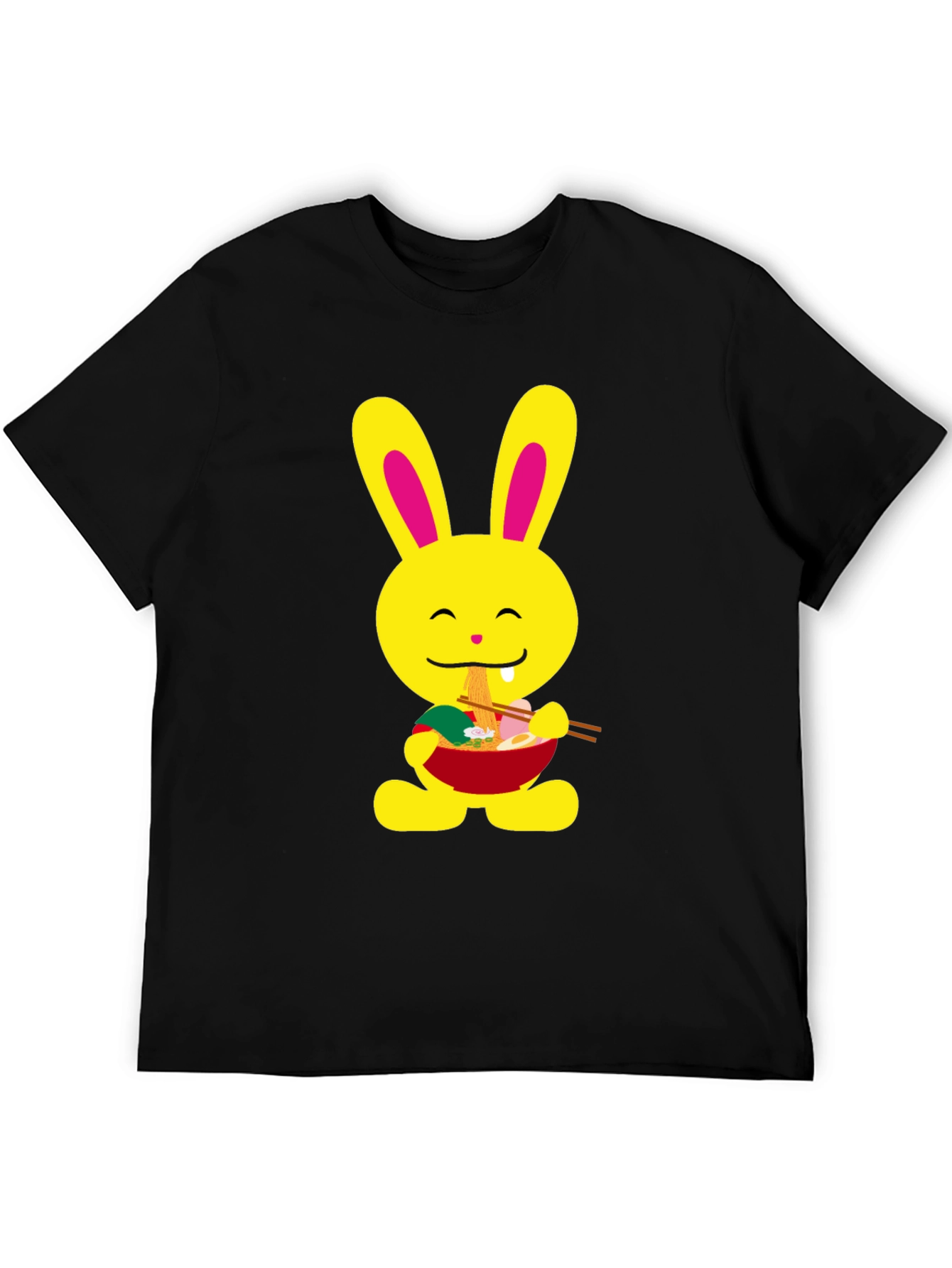 Ramen Bunny Black T-Shirt - Cute & Comfy