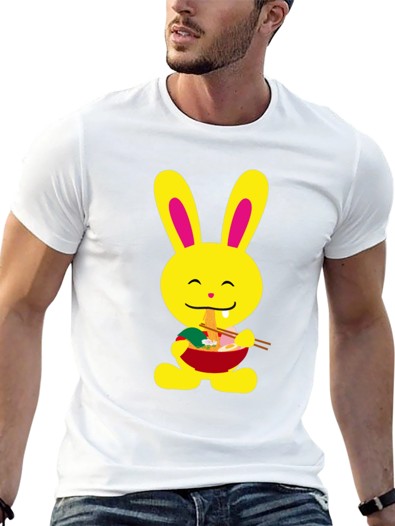 Ramen Bunny Black T-Shirt - Cute & Comfy
