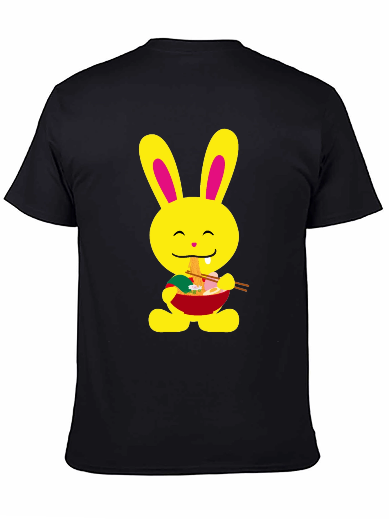 Ramen Bunny Black T-Shirt - Cute & Comfy