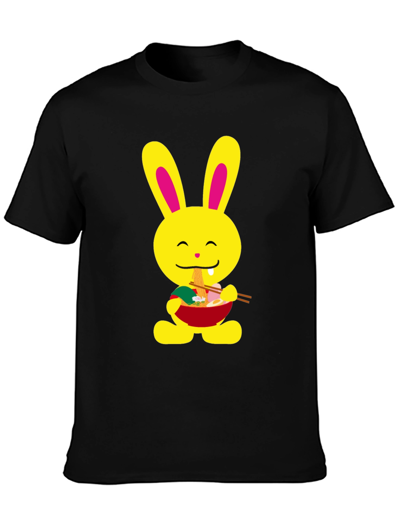 Ramen Bunny Black T-Shirt - Cute & Comfy