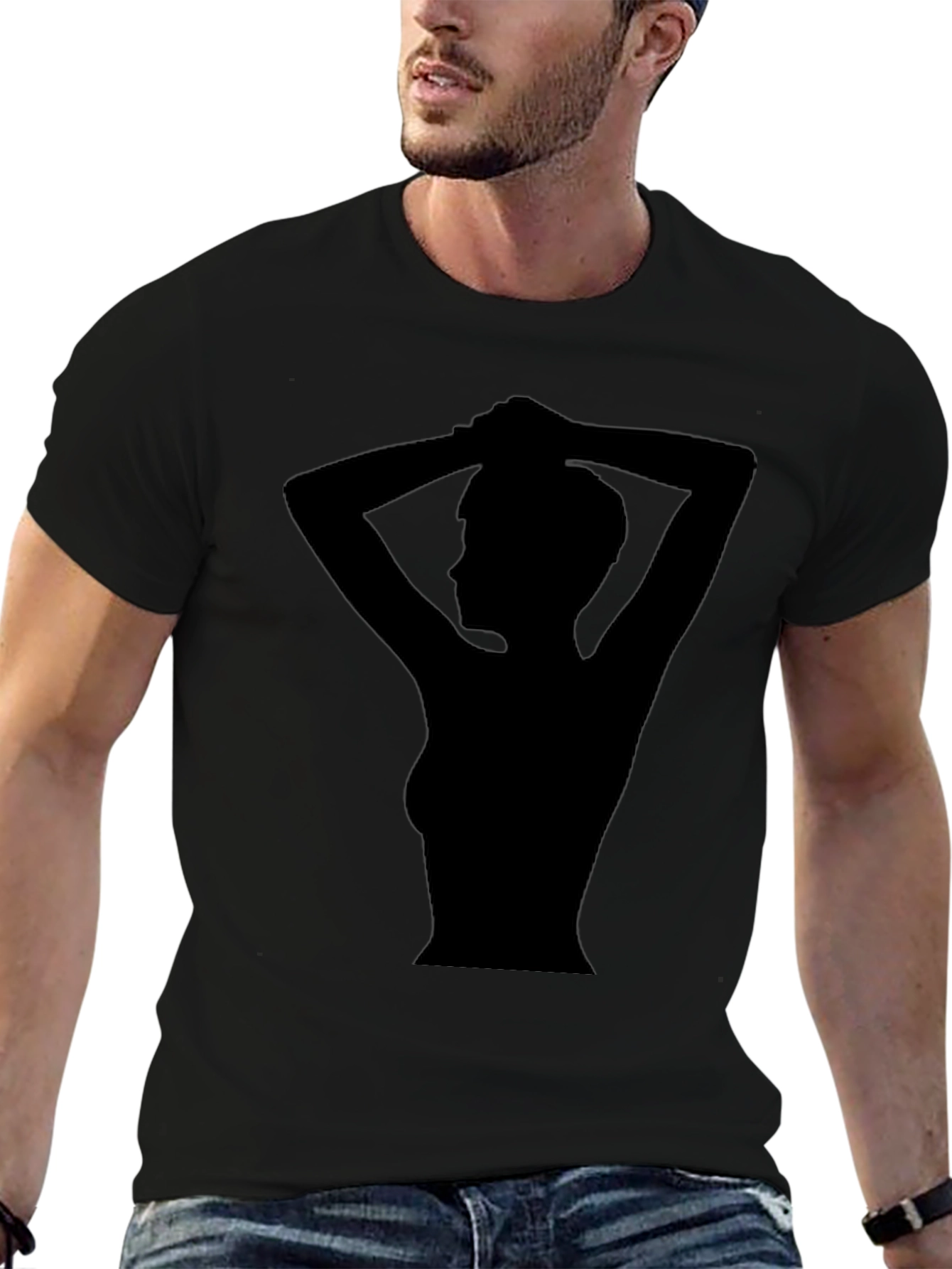 Silhouette Graphic Tee - Stylish Black T-Shirt