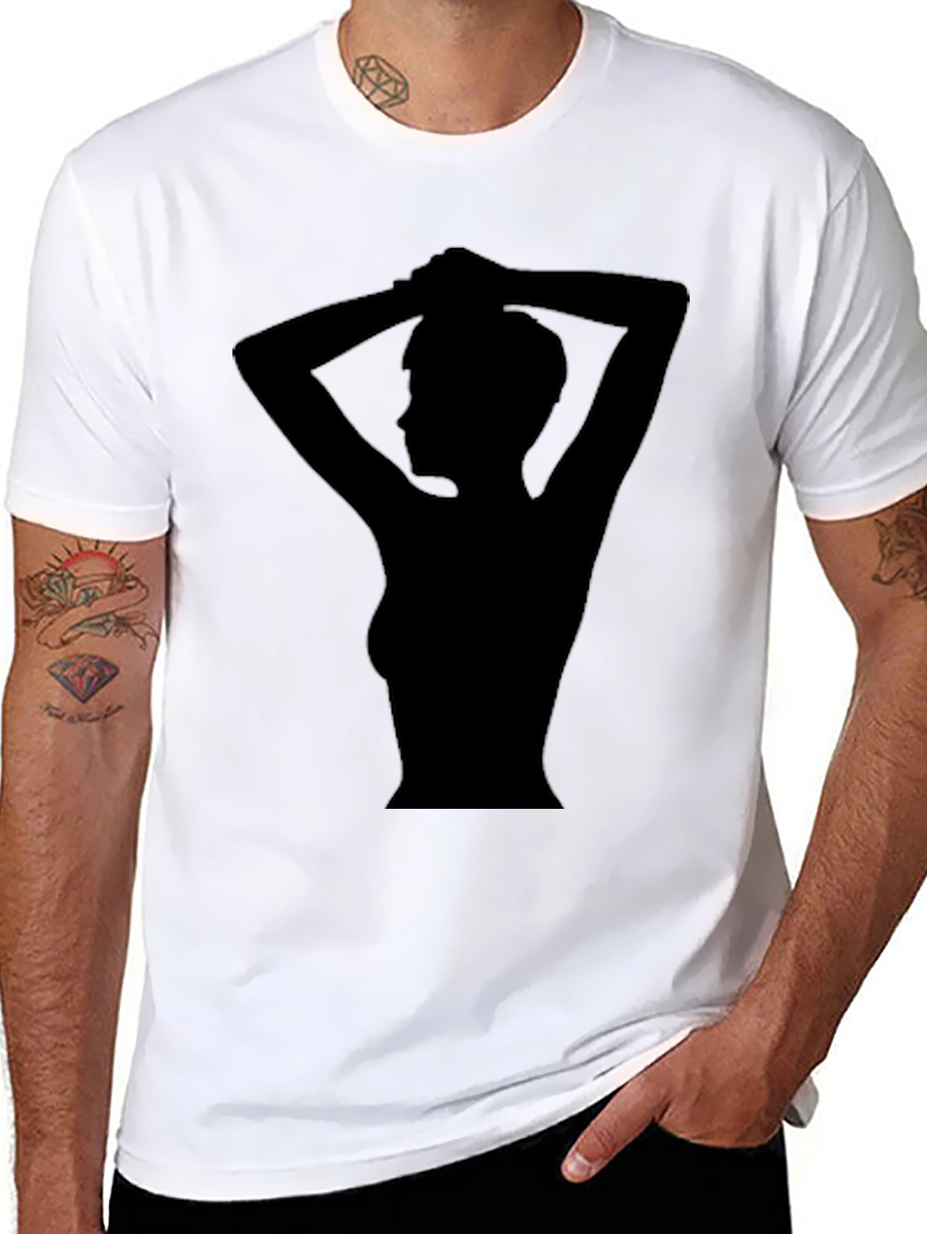 Silhouette Graphic Tee - Stylish Black T-Shirt