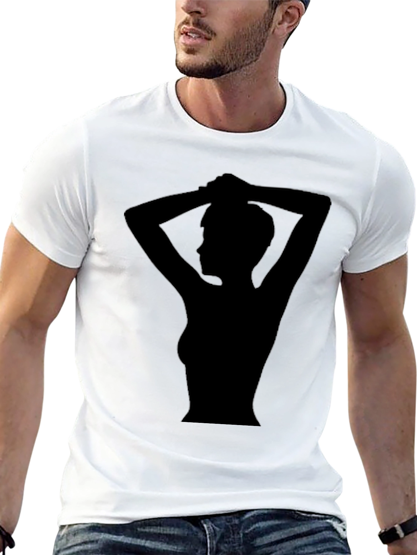 Silhouette Graphic Tee - Stylish Black T-Shirt