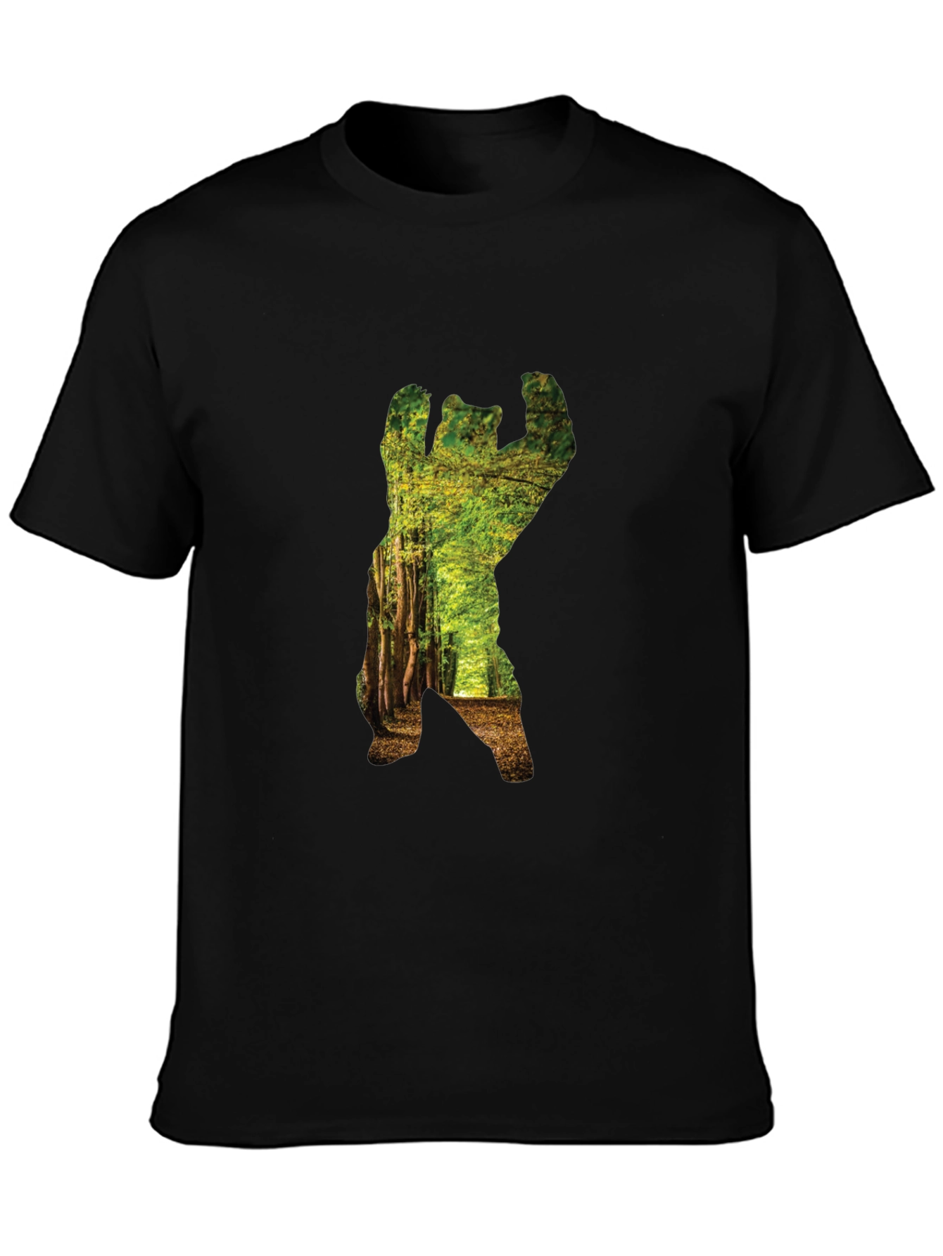 Nature Bear Graphic Tee - Black