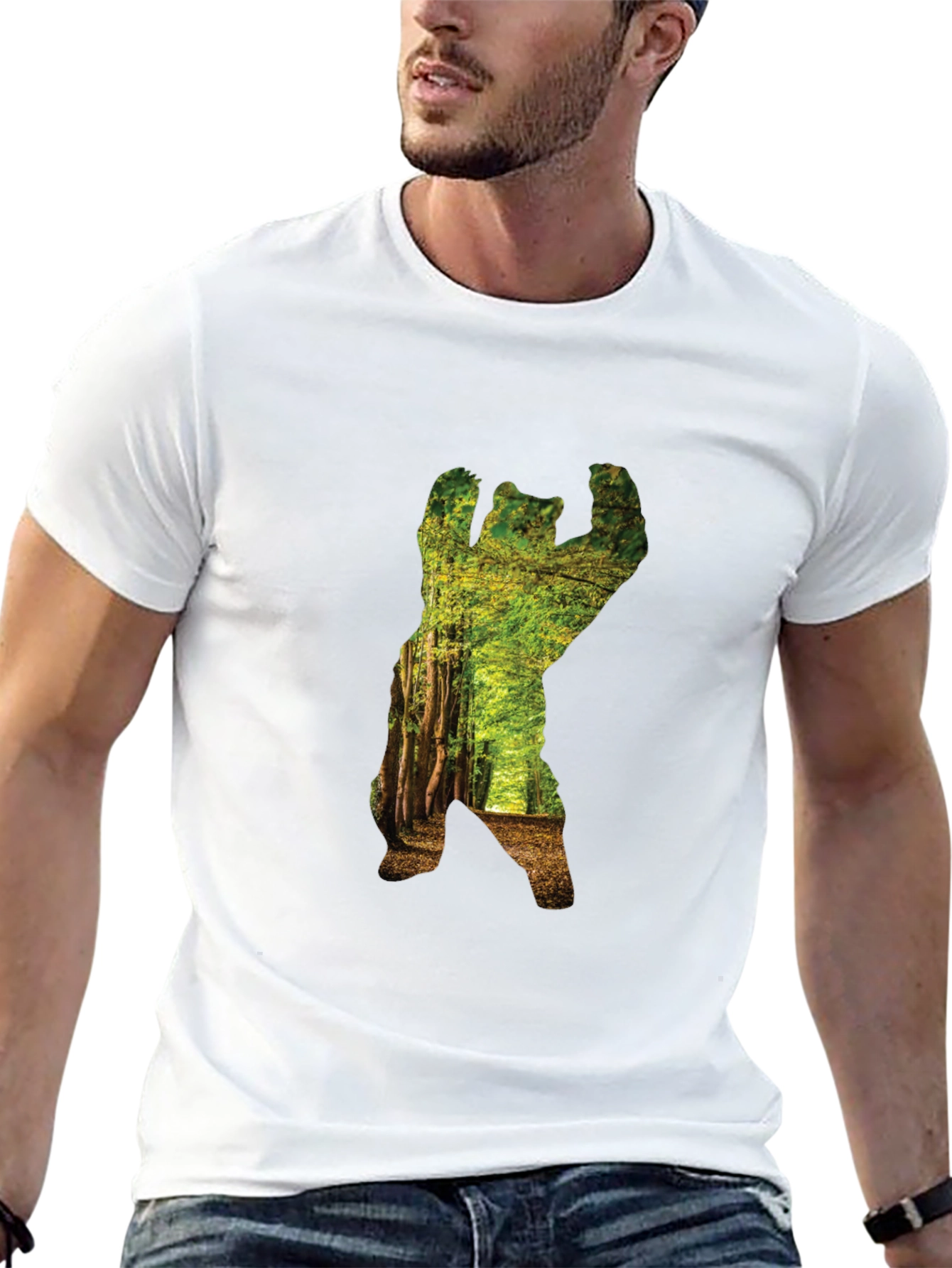 Nature Bear Graphic Tee - Black