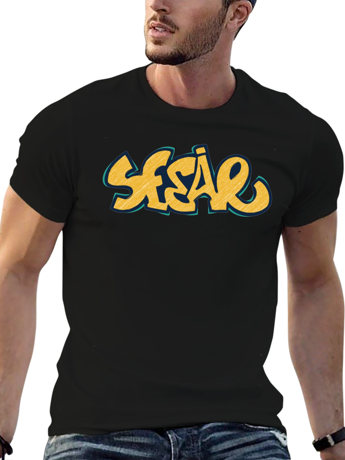 Sesão Black Graphic Tee - Casual Streetwear Style