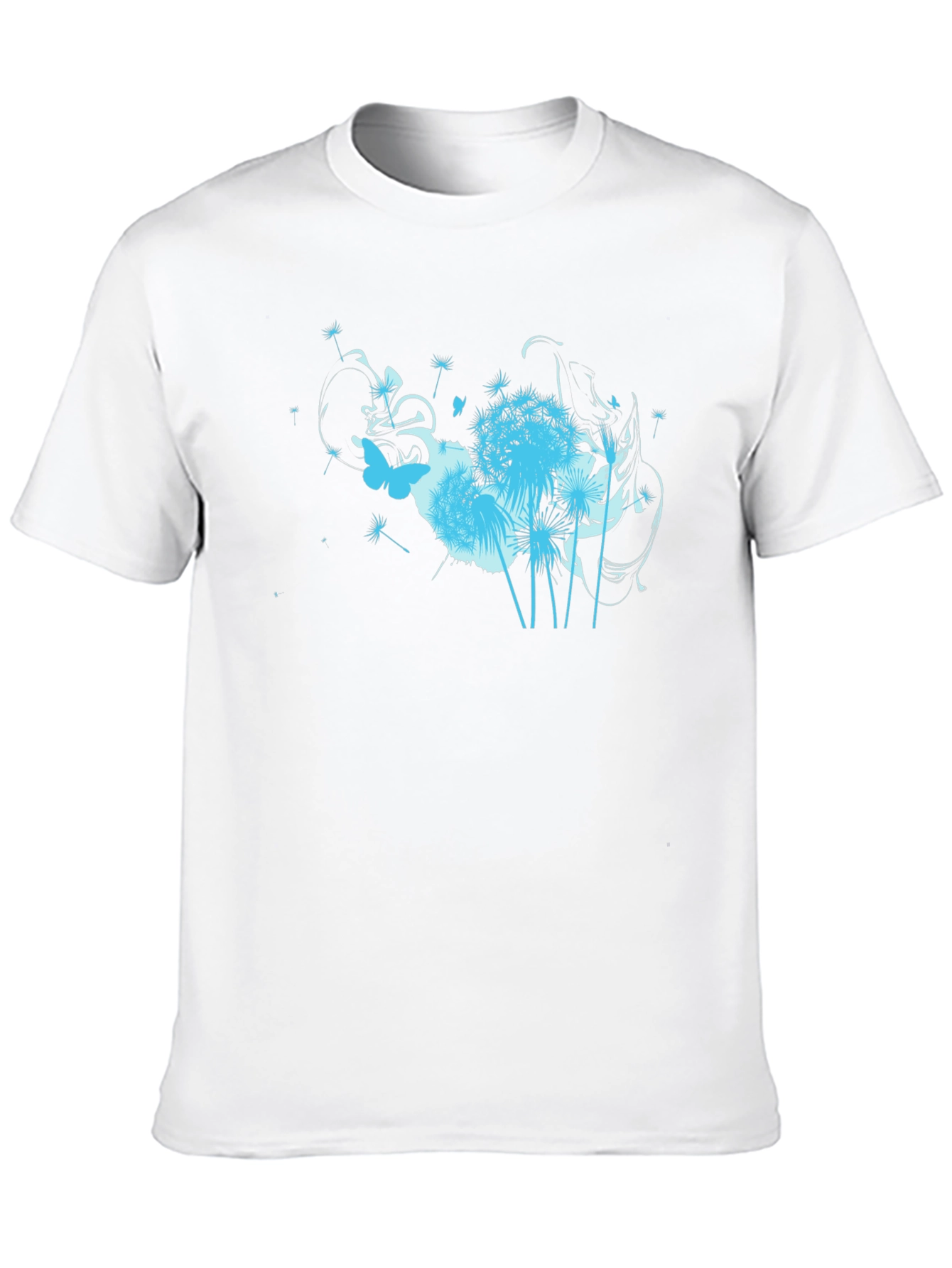 Black T-Shirt with Floral Butterfly Design
