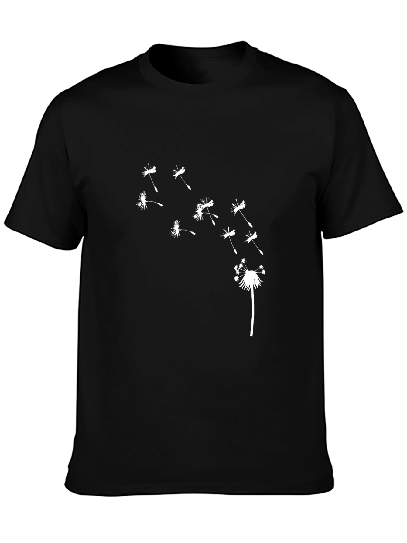 Dandelion Print Black T-Shirt