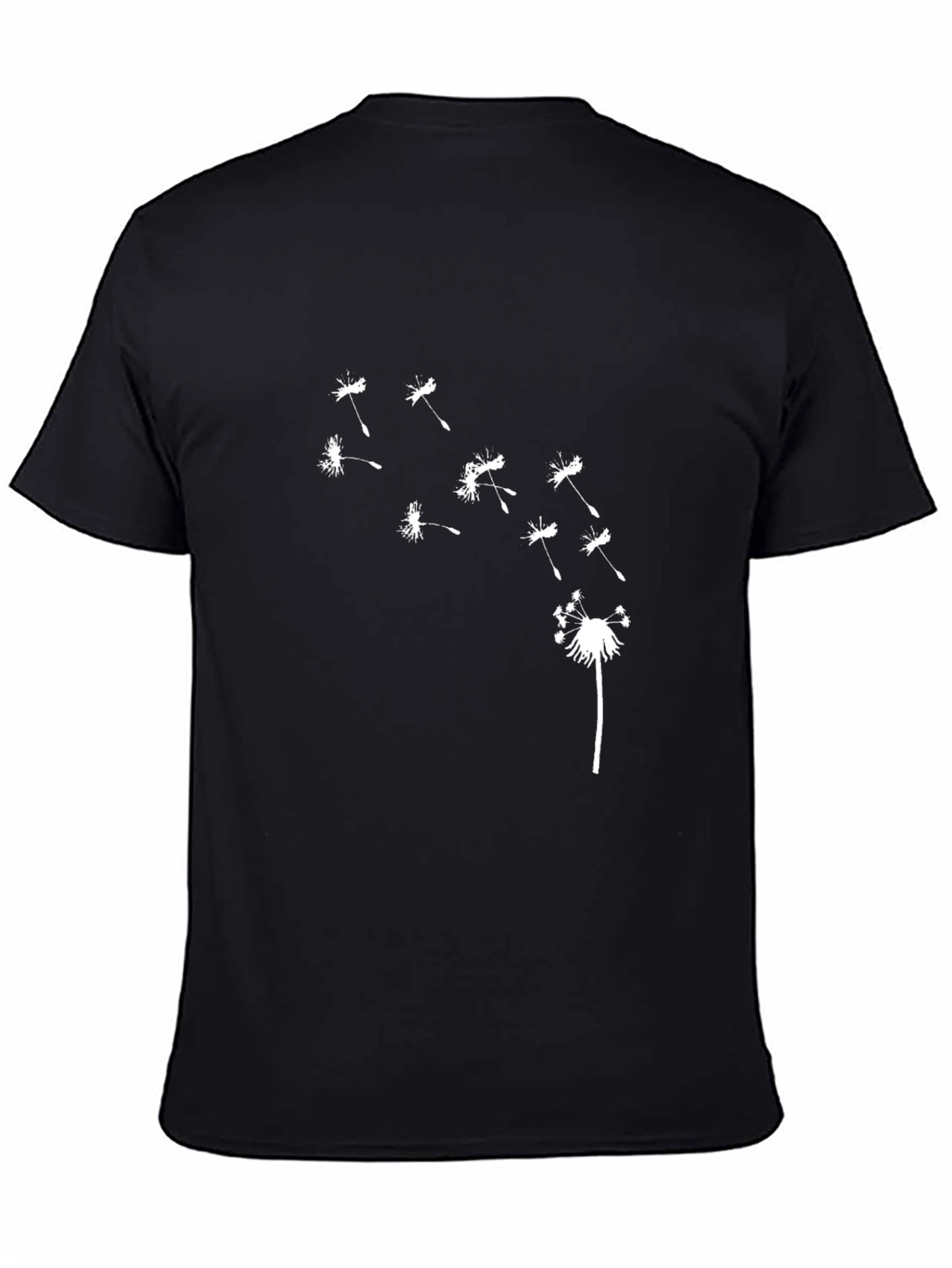 Dandelion Print Black T-Shirt