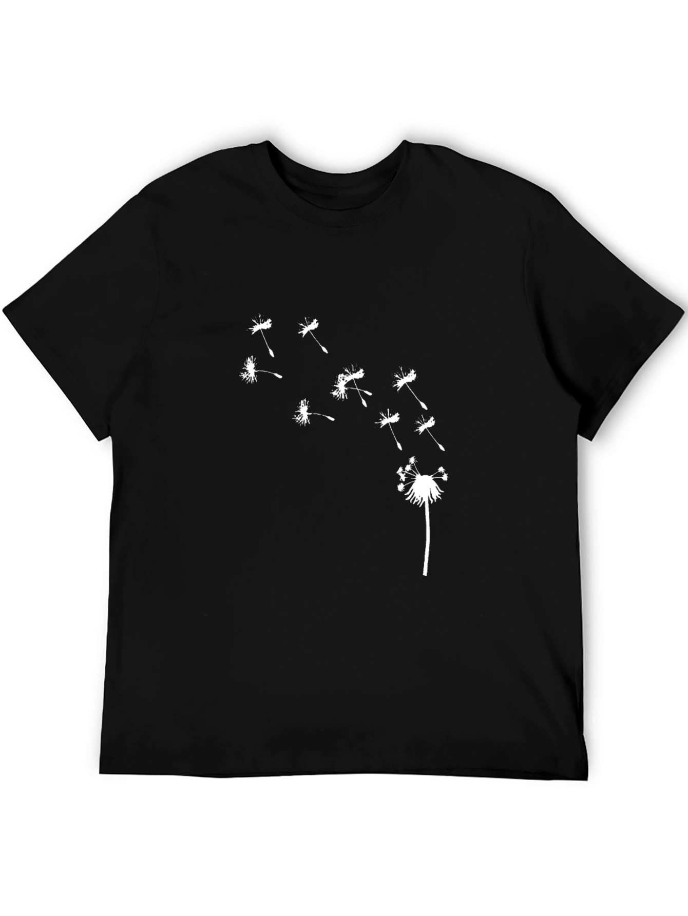Dandelion Print Black T-Shirt