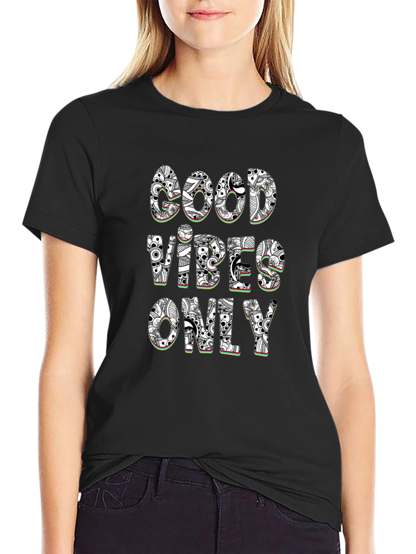 Good Vibes Only Graphic Tee - Stylish Black T-Shirt