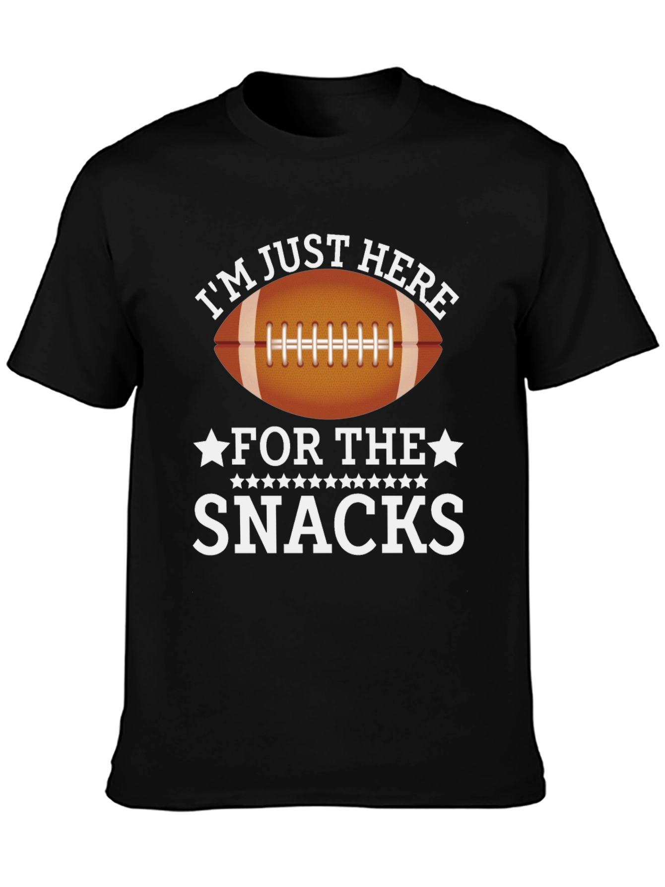 Im Just Here for the Snacks Football T-Shirt