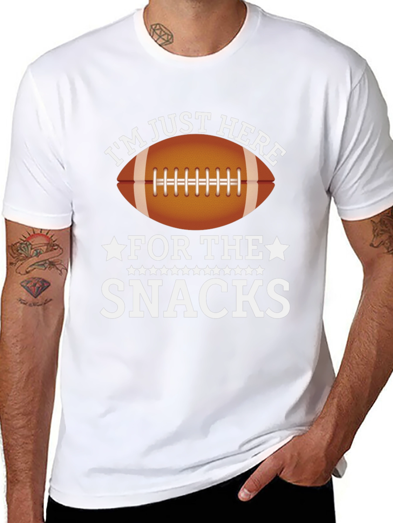 Im Just Here for the Snacks Football T-Shirt