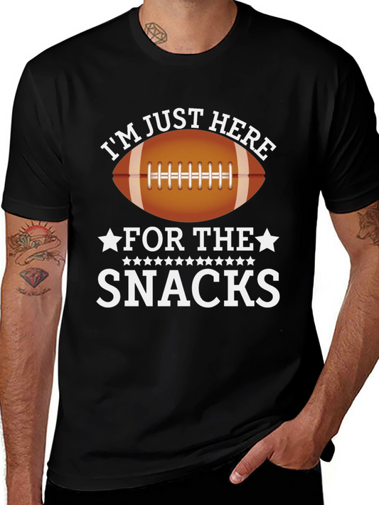 Im Just Here for the Snacks Football T-Shirt
