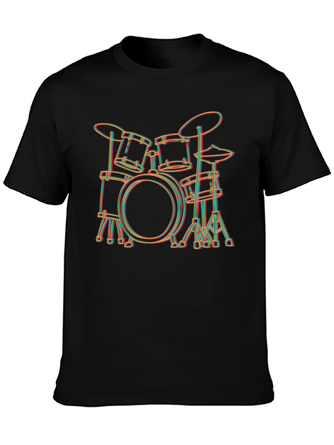 Neon Drum Set Graphic T-Shirt