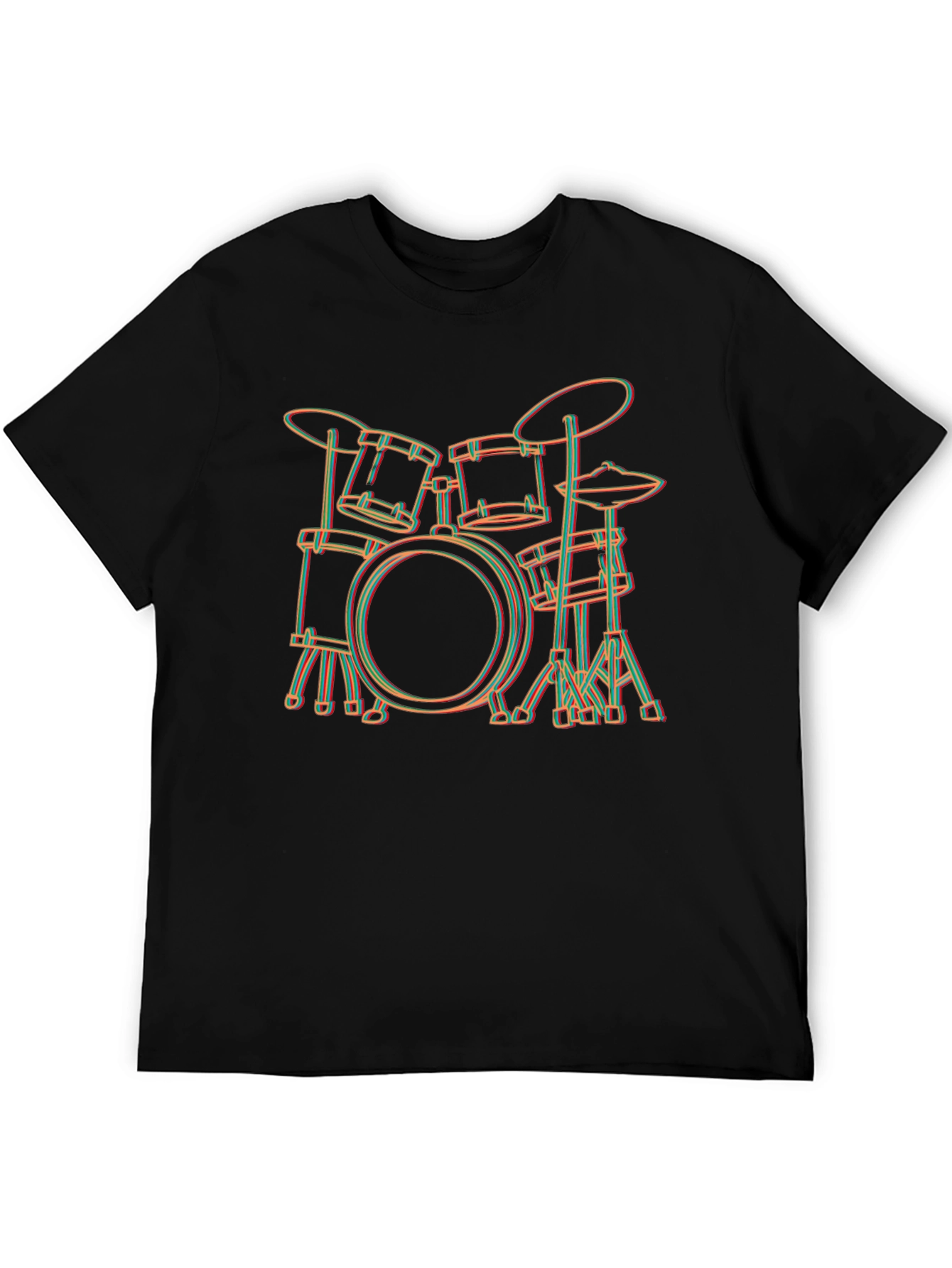 Neon Drum Set Graphic T-Shirt