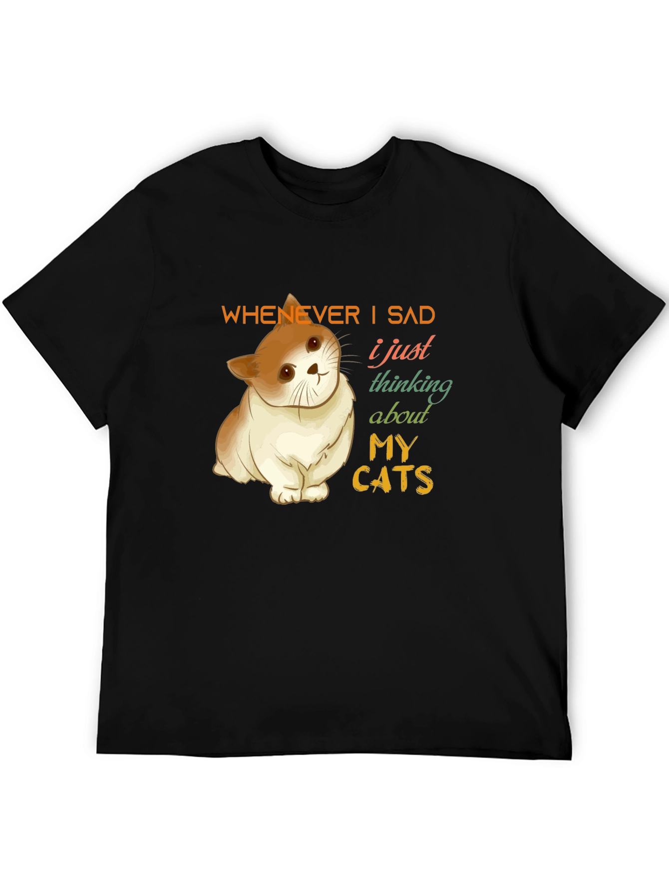 Cat Lover T-Shirt - Thinking About My Cats
