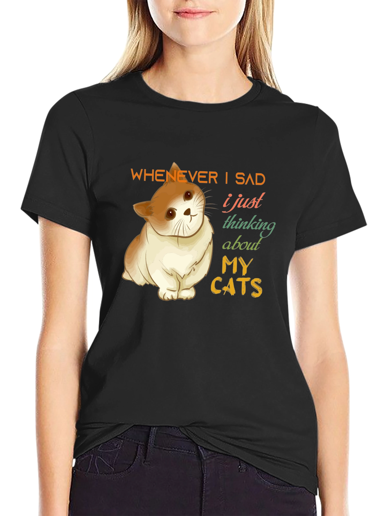 Cat Lover T-Shirt - Thinking About My Cats