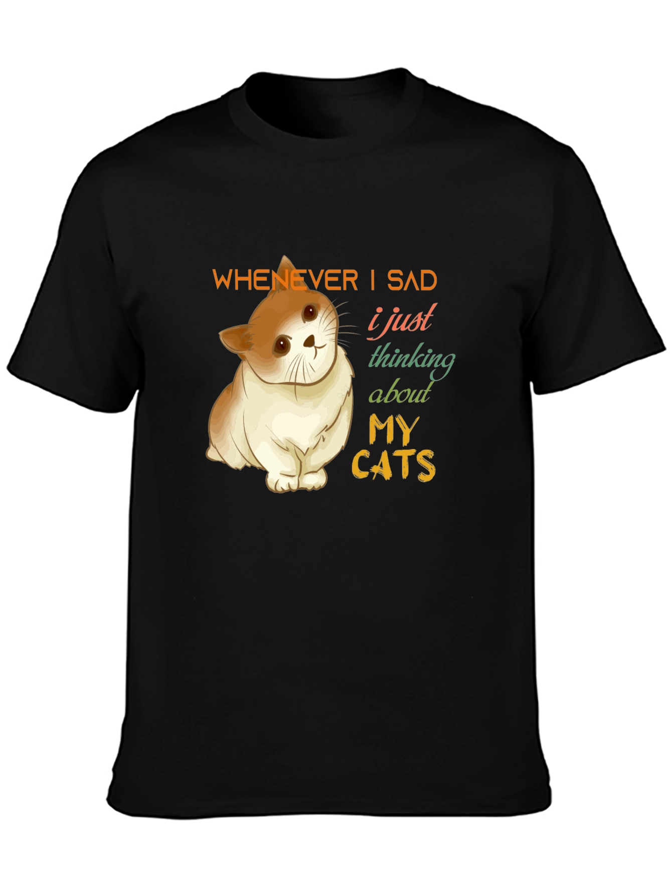 Cat Lover T-Shirt - Thinking About My Cats