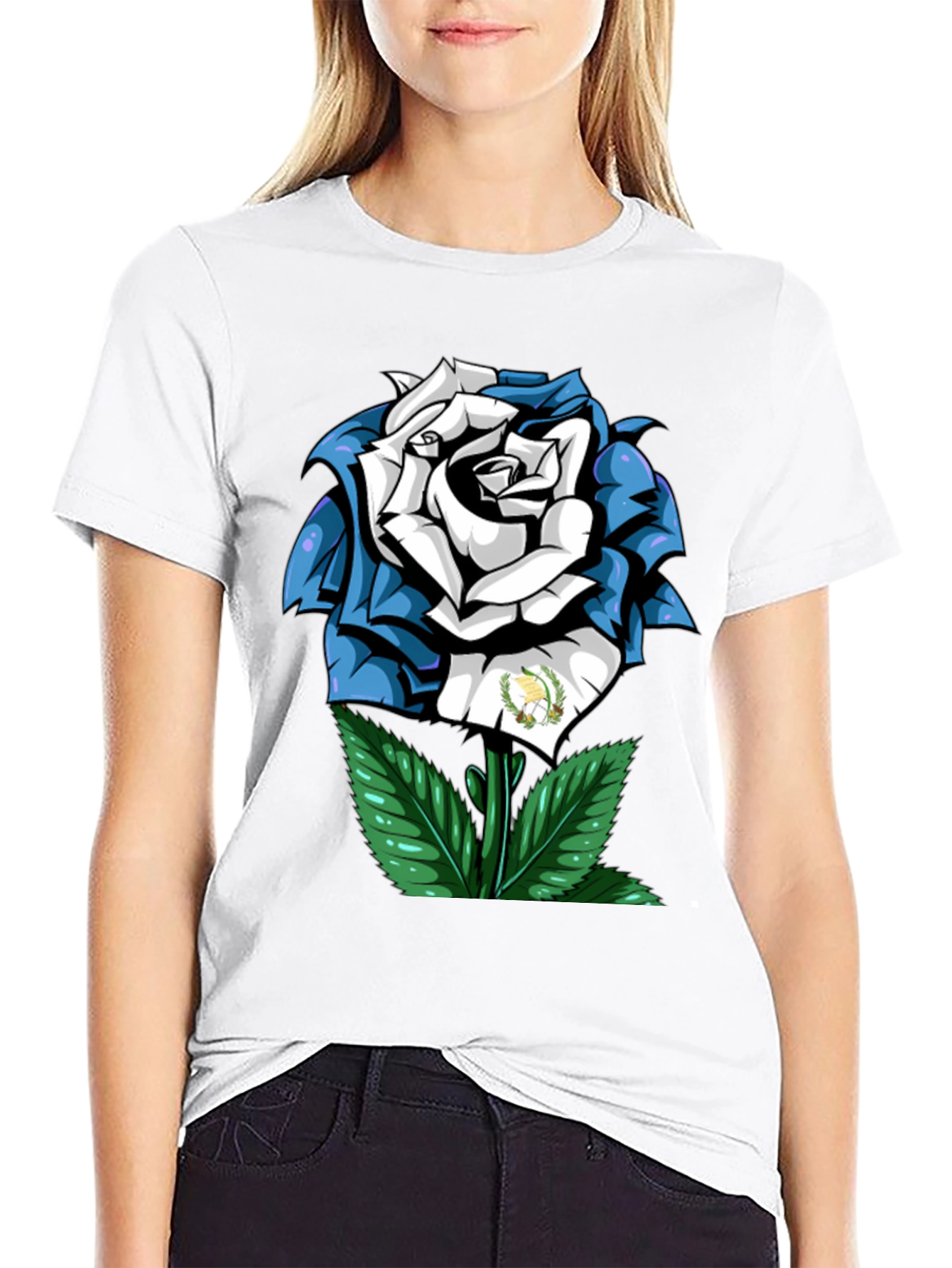 Guatemalan Rose Graphic Tee - Black