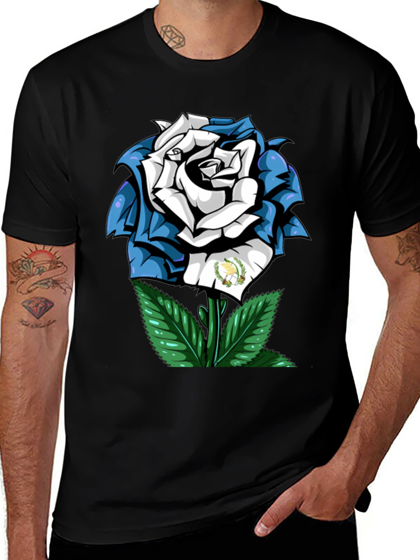 Guatemalan Rose Graphic Tee - Black