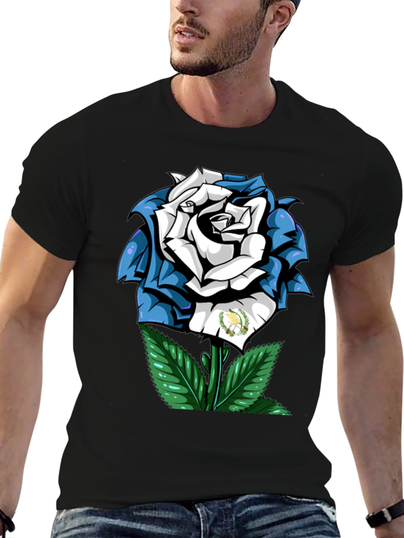 Guatemalan Rose Graphic Tee - Black